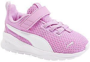 Ružové detské tenisky na suchý zips Puma Anzarun Lite Ac