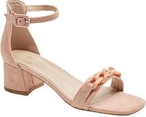 Ružové kožené sandále na podpätku Graceland