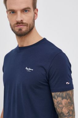 Tričko Pepe Jeans Original Basic 3 tmavomodrá farba, jednofarebné