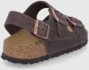 Kožené sandále Birkenstock Milano dámske, hnedá farba galéria