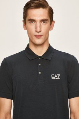 Polo tričko EA7 Emporio Armani pánske, tmavomodrá farba, jednofarebné