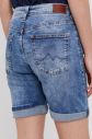 Rifľové krátke nohavice Pepe Jeans dámske, jednofarebné, stredne vysoký pás galéria
