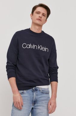 Mikina Calvin Klein pánska, tmavomodrá farba, s potlačou