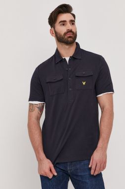 Polo tričko Lyle & Scott pánske, tmavomodrá farba, jednofarebné