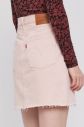 Rifľová sukňa Levi's ružová farba, mini, rovná galéria