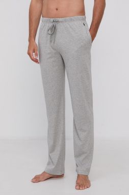 Pyžamové nohavice Polo Ralph Lauren pánske, šedá farba, jednofarebné