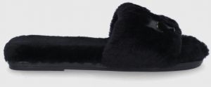 Kožené papuče Tory Burch čierna farba galéria