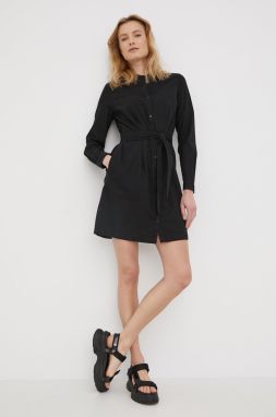 Bavlnené šaty Superdry čierna farba, mini, rovný strih