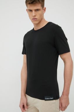 Pyžamové tričko Calvin Klein Underwear čierna farba, melanžová galéria