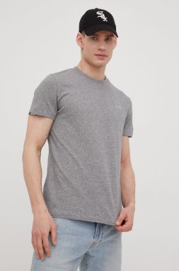 Bavlnené tričko Superdry šedá farba, jednofarebné