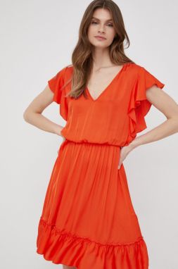 Šaty XT Studio oranžová farba, mini, áčkový strih