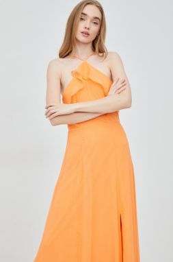 Šaty Vero Moda oranžová farba, maxi, áčkový strih