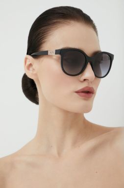 Slnečné okuliare Armani Exchange dámske, čierna farba galéria