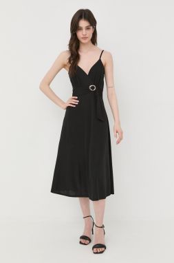 Šaty Morgan čierna farba, mini, áčkový strih galéria