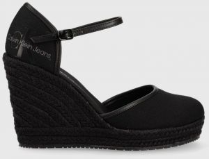 Espadrilky Calvin Klein Jeans čierna farba, na kline