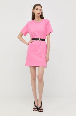 Bavlnené šaty Notes du Nord ružová farba, mini, rovný strih galéria