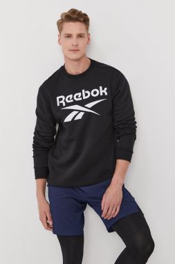 Mikina Reebok GR1654 pánska, čierna farba, s potlačou