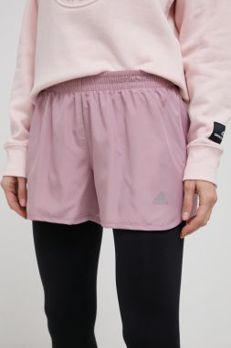 Bežecké šortky adidas Performance HD2810 dámske, ružová farba, jednofarebné, vysoký pás