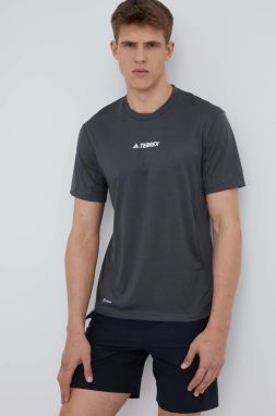 Športové tričko adidas TERREX Multi H53382 šedá farba, s potlačou