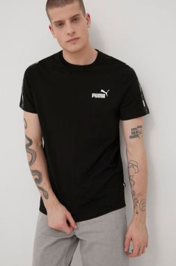 Bavlnené tričko Puma 84738201 čierna farba, s potlačou