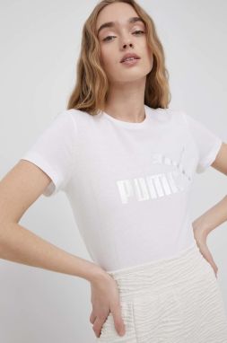 Bavlnené tričko Puma 848303 biela farba,