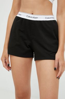 Pyžamové šortky Calvin Klein Underwear dámske, čierna farba,