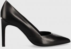 Kožené ihličky Calvin Klein Stiletto Pump 90 čierna farba