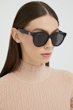 Slnečné okuliare Gucci dámske, čierna farba galéria