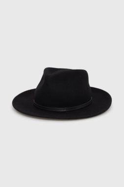 Vlnený klobúk Coccinelle čierna farba, vlnený