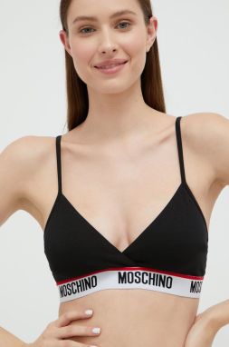 Podprsenka Moschino Underwear čierna farba, jednofarebný