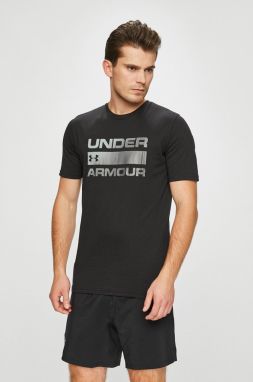 Tričko Under Armour pánske, čierna farba, s potlačou