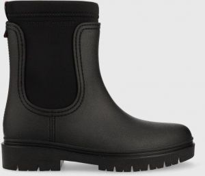 Gumáky Tommy Hilfiger Rain Boot Ankle dámske, čierna farba