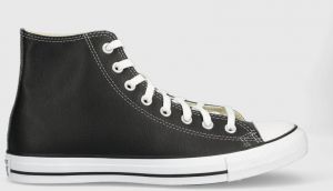 Kožené členkové topánky Converse Chuck Taylor All Star pánske, čierna farba