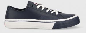 Tenisky Tommy Jeans Leather Vulc Tjm Ess pánske, tmavomodrá farba