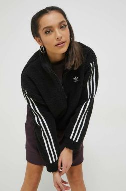 Mikina adidas Originals dámska, čierna farba, s potlačou