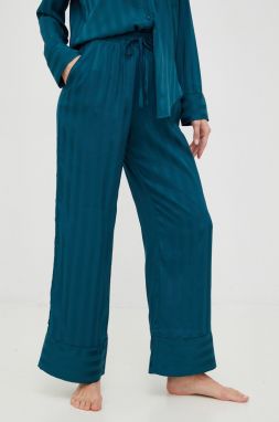 Pyžamové nohavice Abercrombie & Fitch dámske, zelená farba,