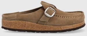 Semišové šľapky Birkenstock Buckley dámske, béžová farba, 1019490