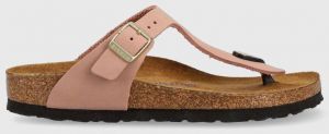 Semišové žabky Birkenstock Gizeh SFB dámske, ružová farba, na plochom podpätku, 1024106