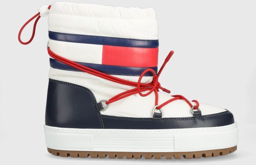 Snehule Tommy Jeans EN0EN02162 TOMMY JEANS SNOWBOOT LOW biela farba