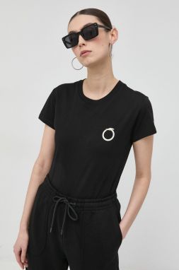 Bavlnené tričko Trussardi čierna farba