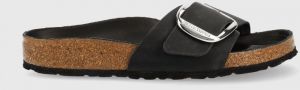 Kožené šľapky Birkenstock Madrid dámske, čierna farba, 1006522