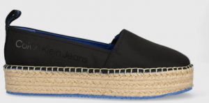 Espadrilky Calvin Klein Jeans FLATFORM ESPADRILLE SOFT NY čierna farba, na platforme, YW0YW00989