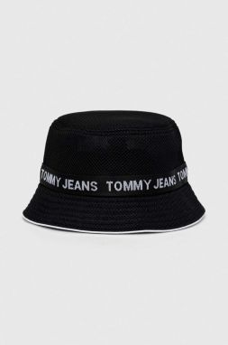 Klobúk Tommy Jeans čierna farba