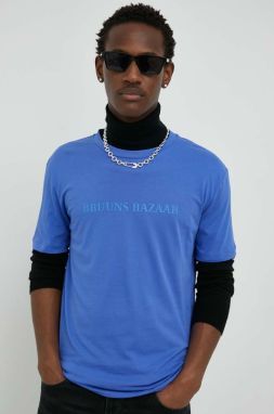 Bavlnené tričko Bruuns Bazaar Gus s nášivkou