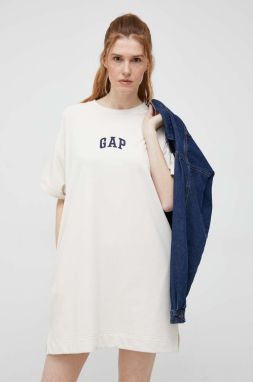 Šaty GAP béžová farba, mini, oversize