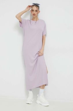 Šaty Fila fialová farba, maxi, rovný strih