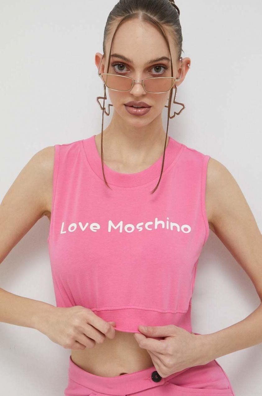 Top Love Moschino dámsky, ružová farba