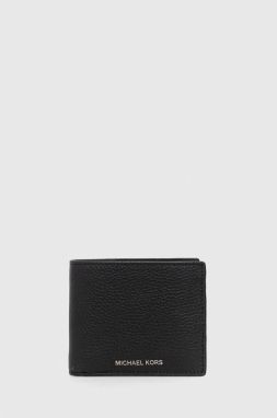 Kožená peňaženka Michael Kors pánsky, čierna farba
