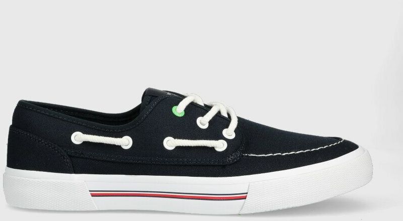 Tenisky Tommy Hilfiger CORE BOAT SHOE CANVAS pánske, tmavomodrá farba, FM0FM04510