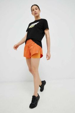 Bežecké šortky Reebok oranžová farba, jednofarebné, stredne vysoký pás